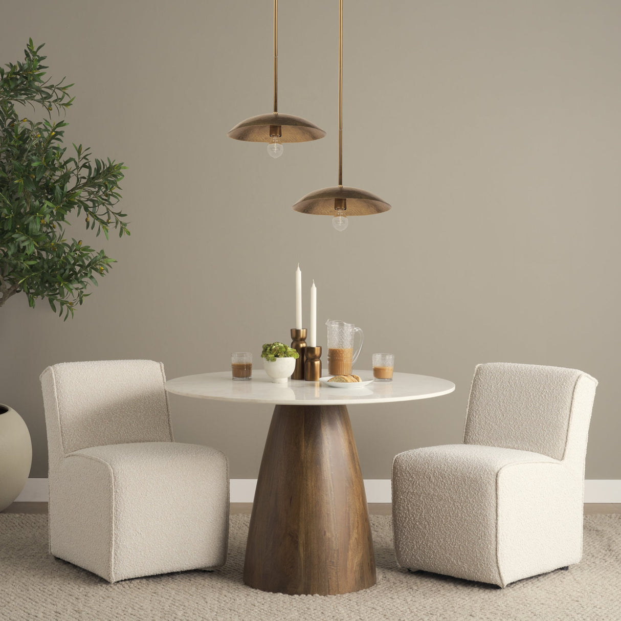 Garnet Gold Hammered Metal Pendant Light by Mercana at Eve Furniture
