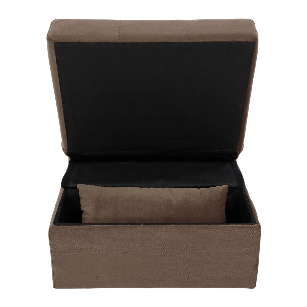 Garrell Brown Velvet Lift Top Storage Bench with Pull-out Bed by Homelegance at Eve Furniture