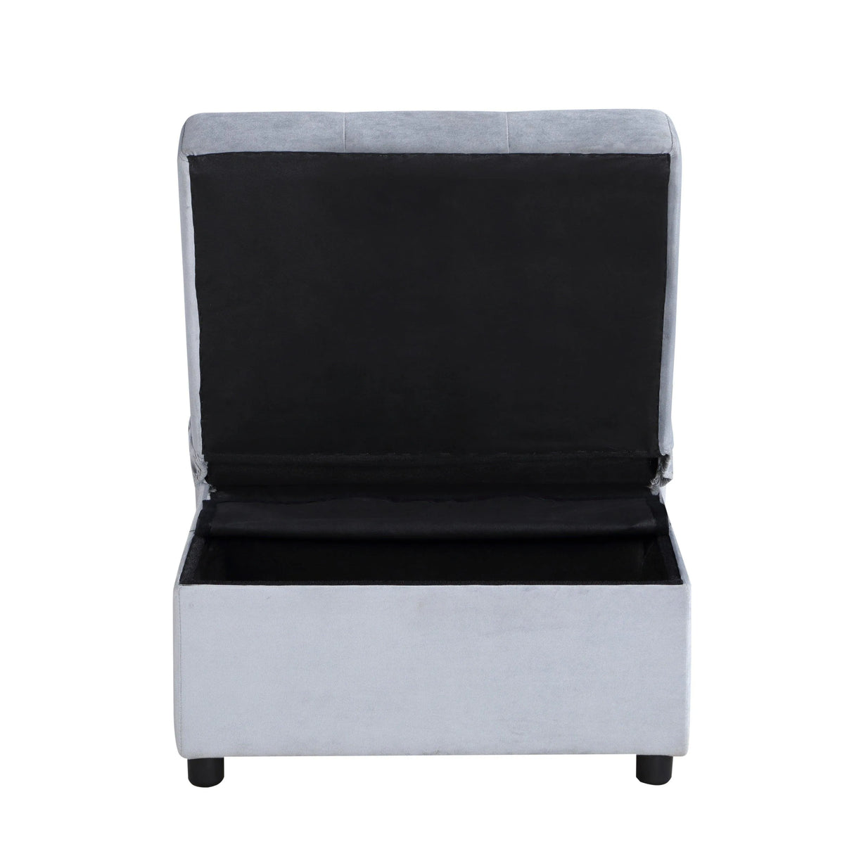 Garrell Gray Velvet Lift Top Storage Bench with Pull-out Bed by Homelegance at Eve Furniture