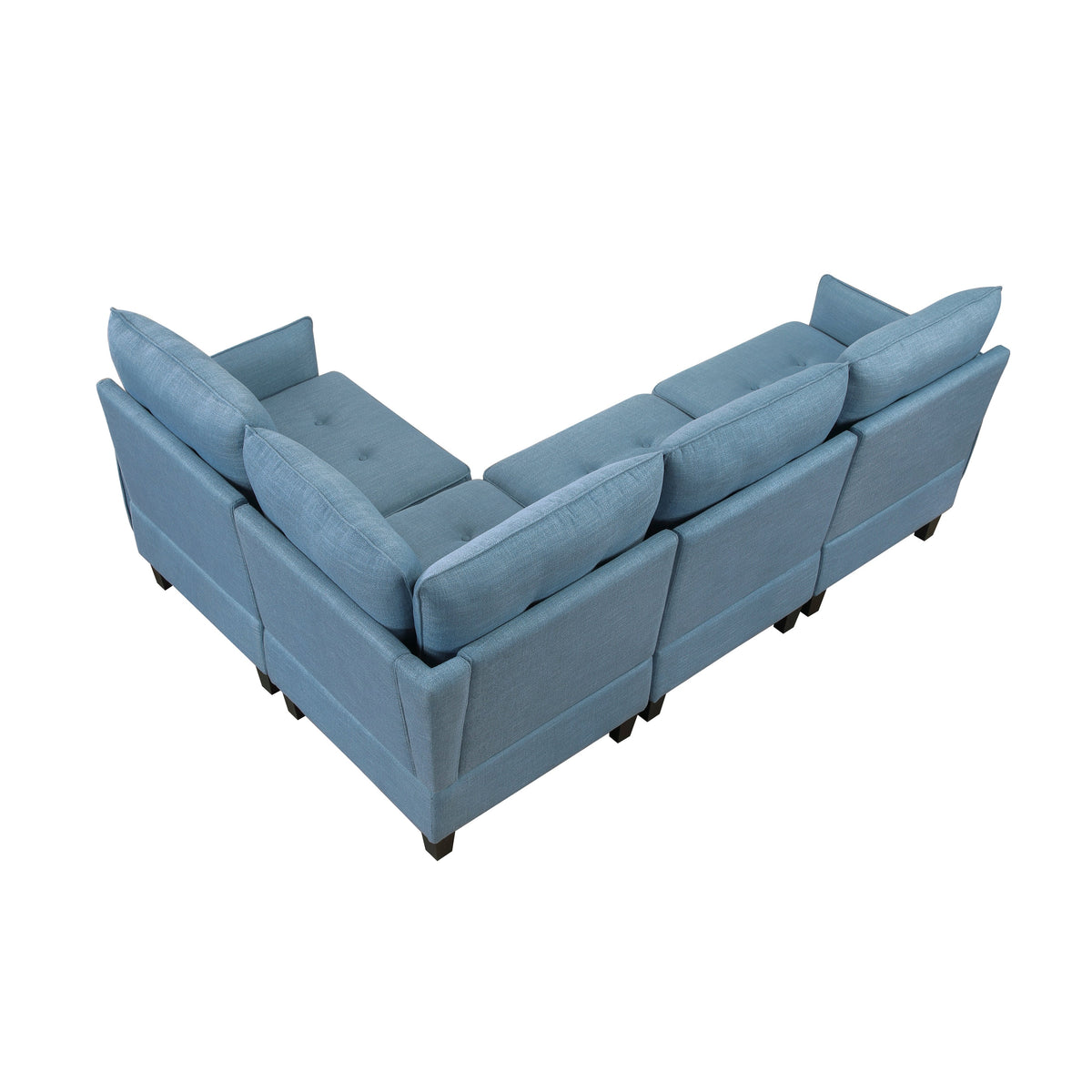 Garren Blue 4-Piece Sectional with Storage by Homelegance at Eve Furniture