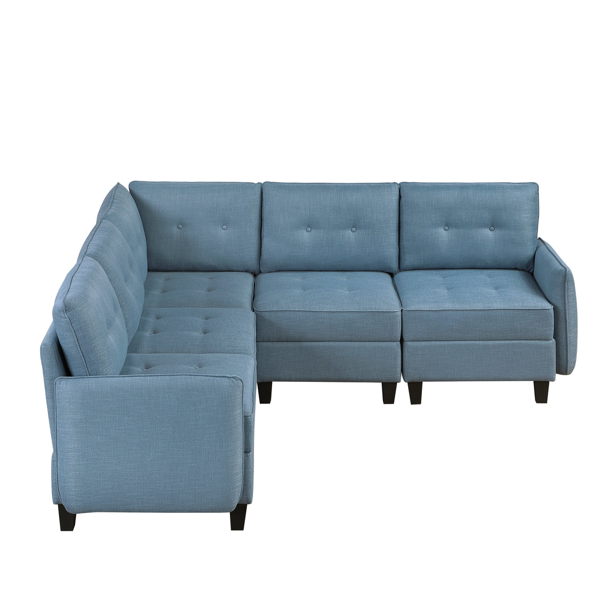 Garren Blue 5-Piece Sectional with Storage by Homelegance at Eve Furniture