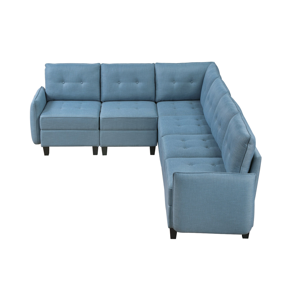 Garren Blue 6-Piece Sectional with Storage by Homelegance at Eve Furniture