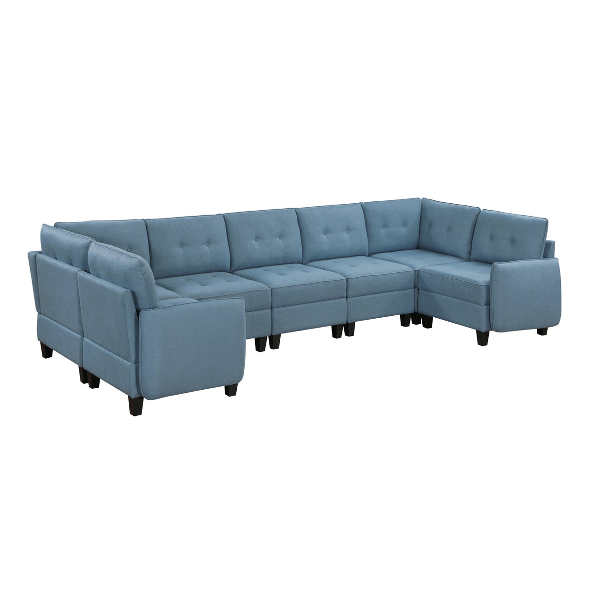 Garren Blue 7-Piece Sectional with Storage by Homelegance at Eve Furniture