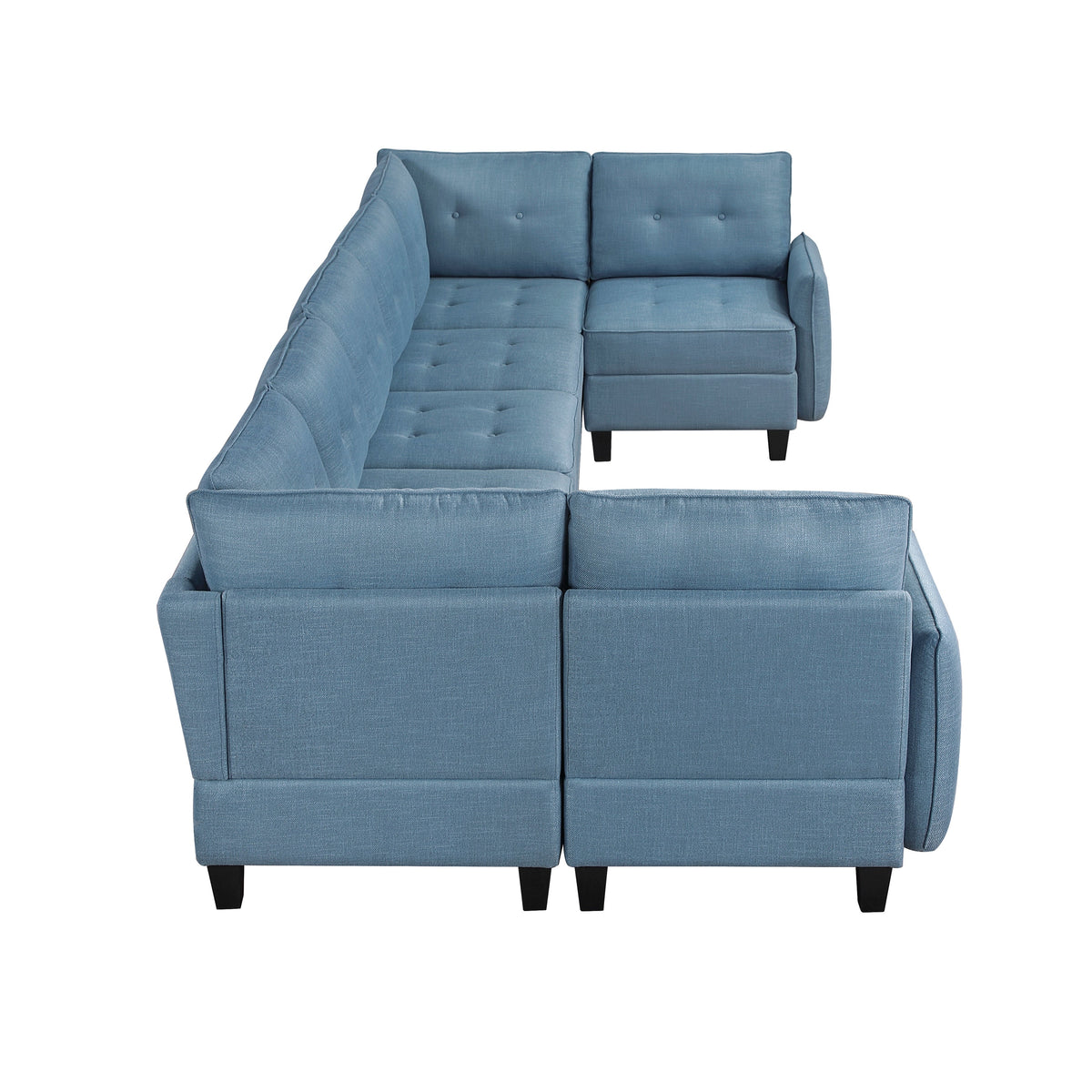 Garren Blue 7-Piece Sectional with Storage by Homelegance at Eve Furniture
