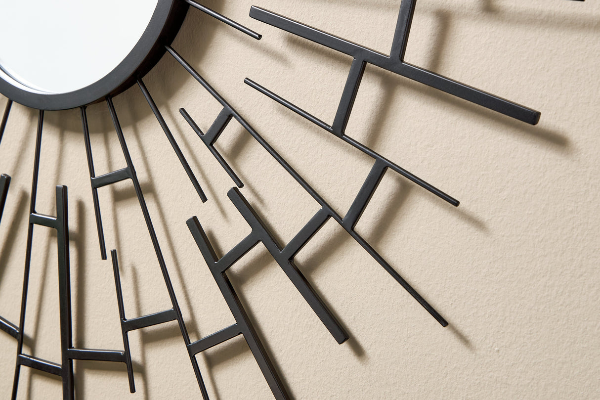 Garrenworth Black Accent Mirror by Ashley at Eve Furniture