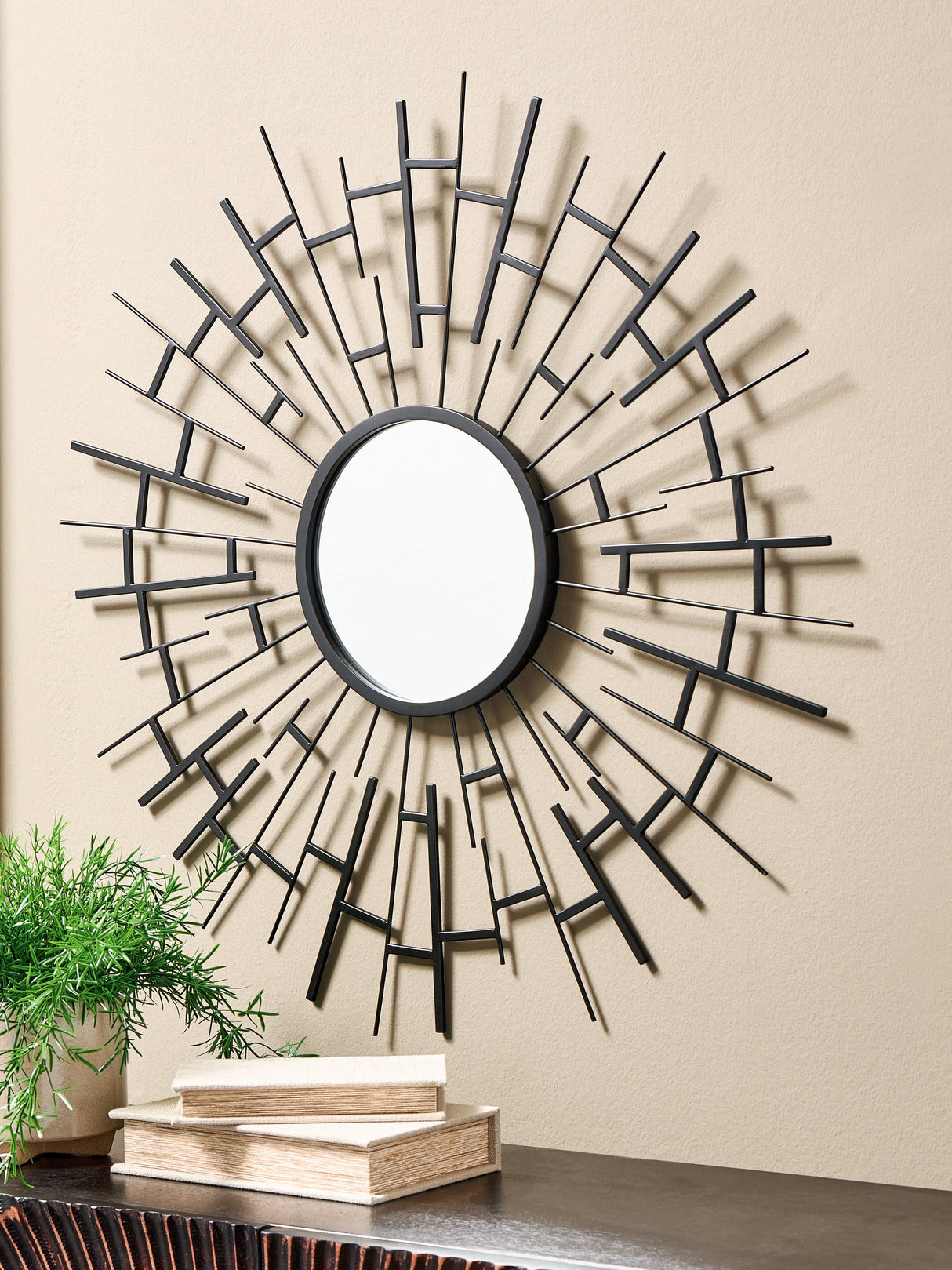 Garrenworth Black Accent Mirror by Ashley at Eve Furniture