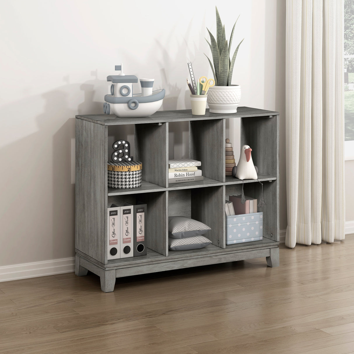 Garretson Gray Bookcase by Homelegance at Eve Furniture