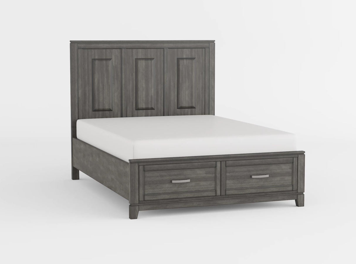 Garretson Gray Californoa King Platform Bed with Footboard Storage by Homelegance at Eve Furniture