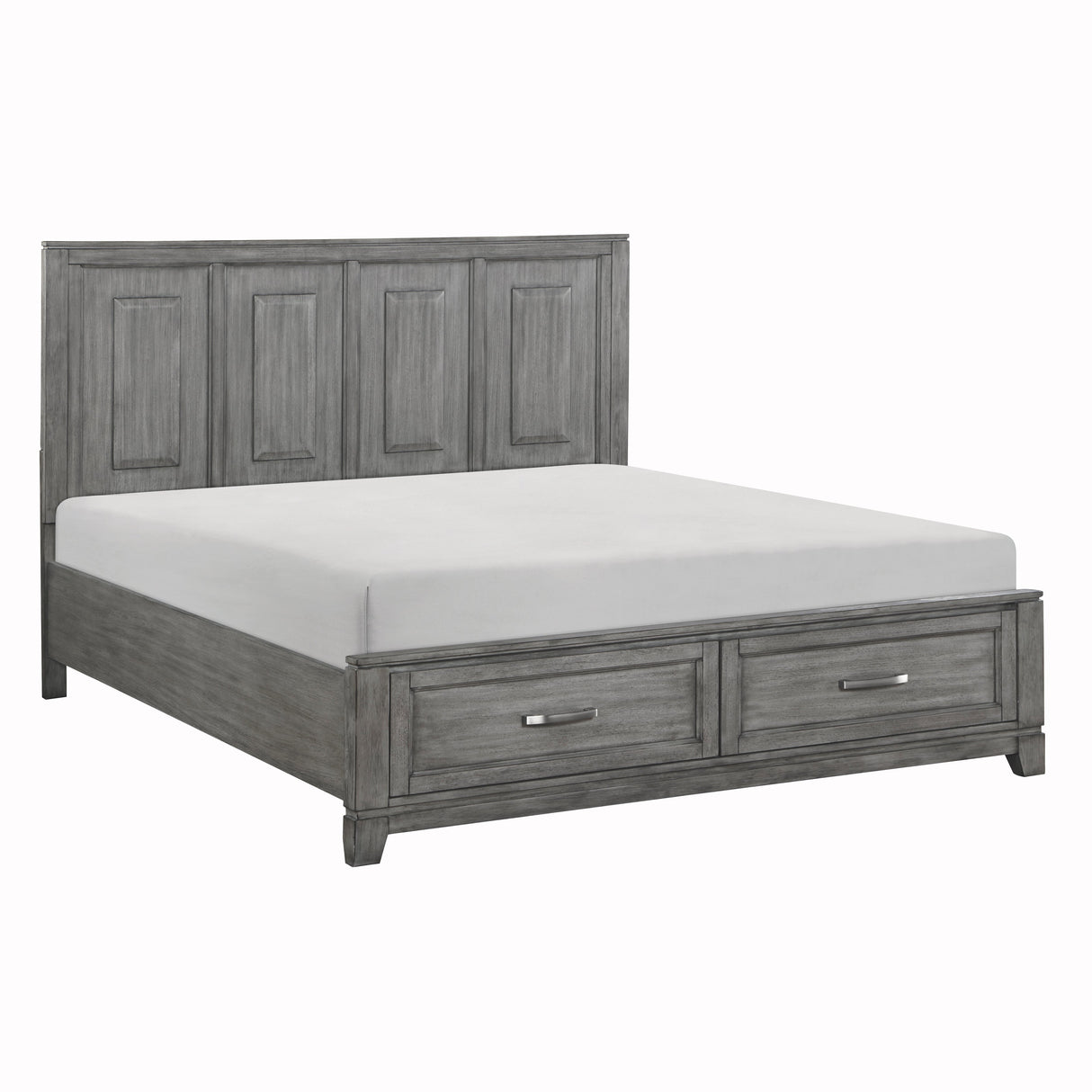 Garretson Gray Californoa King Platform Bed with Footboard Storage by Homelegance at Eve Furniture