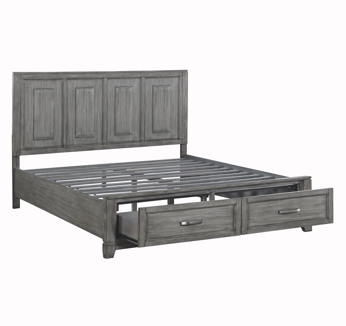 Garretson Gray Californoa King Platform Bed with Footboard Storage by Homelegance at Eve Furniture