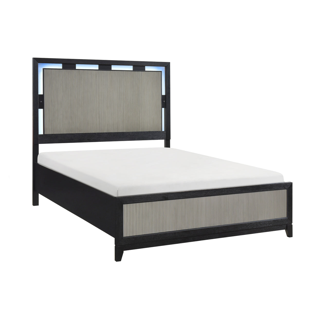 Garrison Charcoal & Gray King LED Panel Bed by Homelegance at Eve Furniture