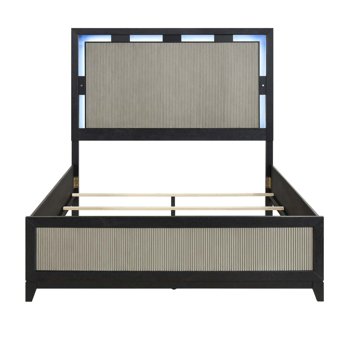Garrison Charcoal & Gray King LED Panel Bed by Homelegance at Eve Furniture