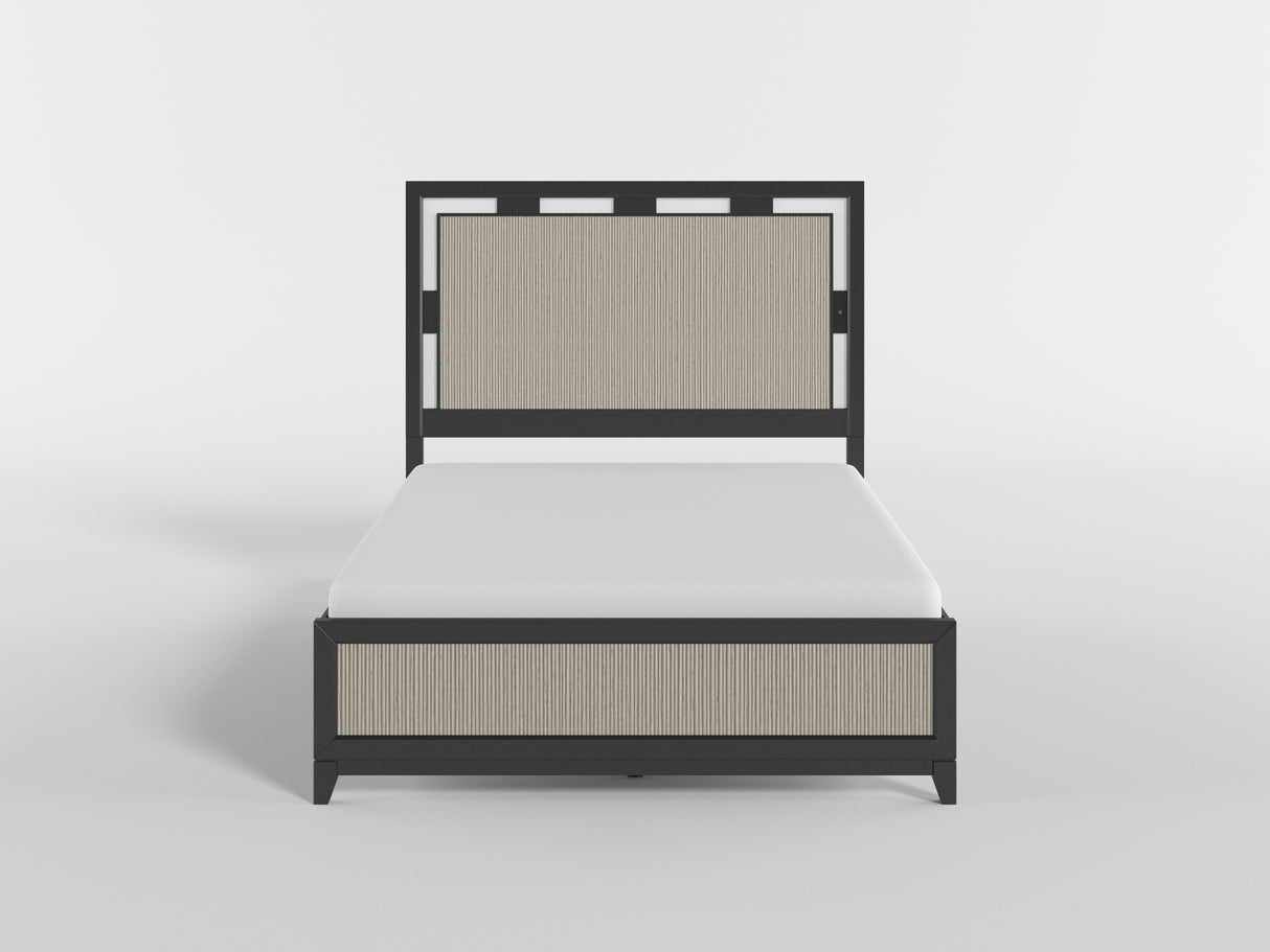 Garrison Charcoal & Gray King LED Panel Bed by Homelegance at Eve Furniture