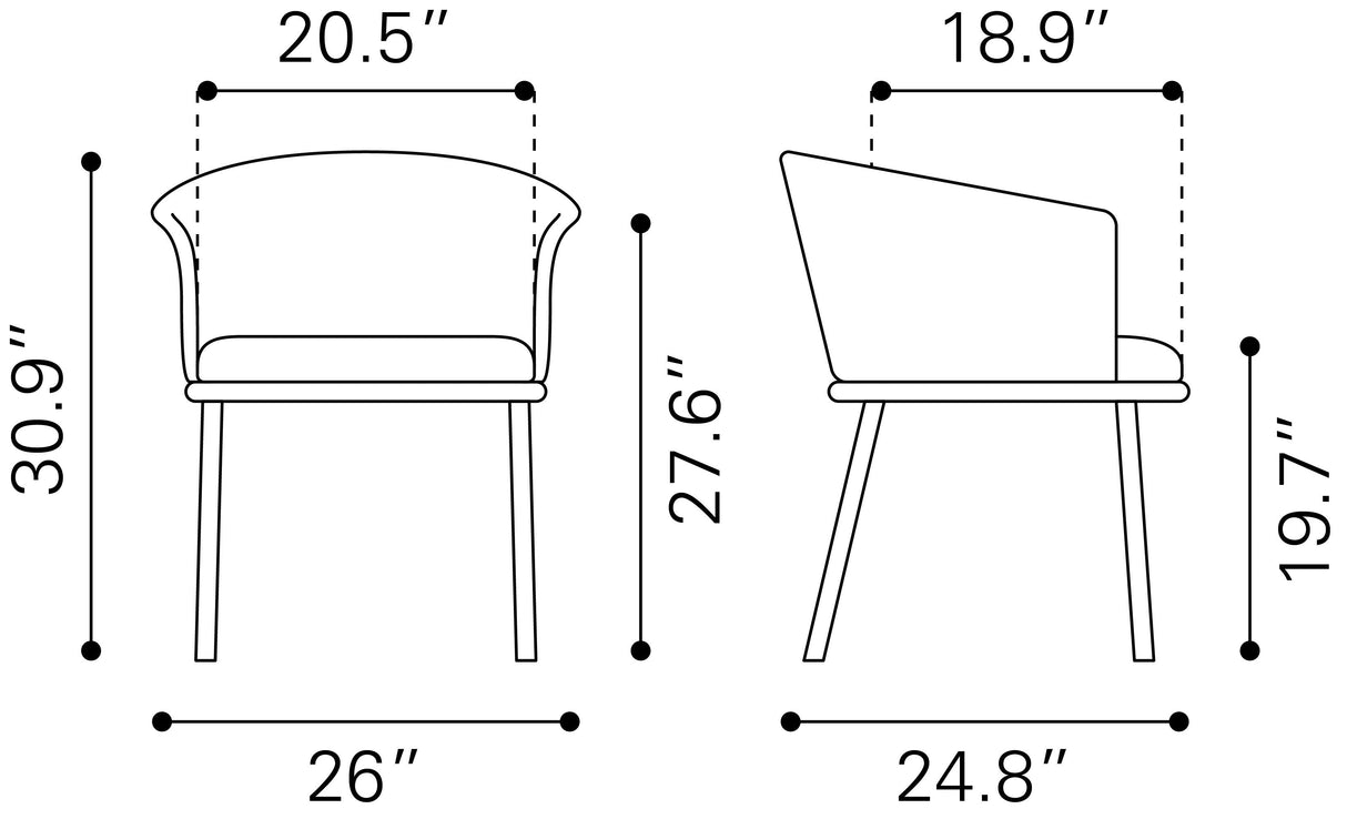 Garston Gray Dining Chair by Zuomod at Eve Furniture