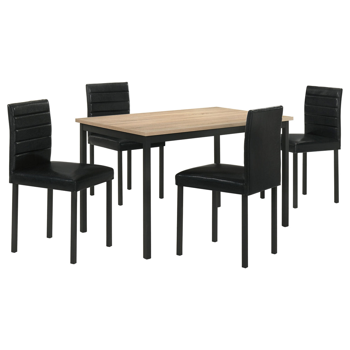 Garza Greige Oak/Black 5-piece Rectangular Dining Table by Coaster at Eve Furniture