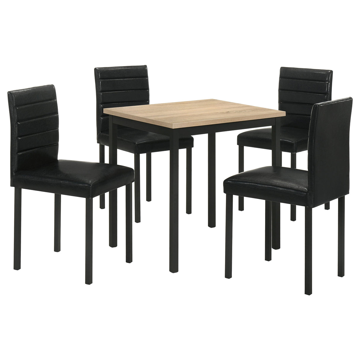 Garza Greige Oak/Black 5-piece Space Saving Rectangular Dining Table by Coaster at Eve Furniture