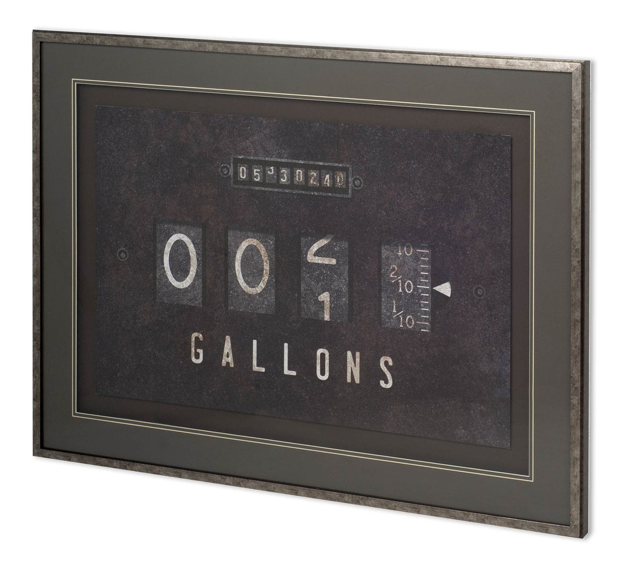 Gas Pump - Gallons by Rufus Coltrane Hand Embellished Textured Framed Art Photo Matted under Glass by Mercana at Eve Furniture
