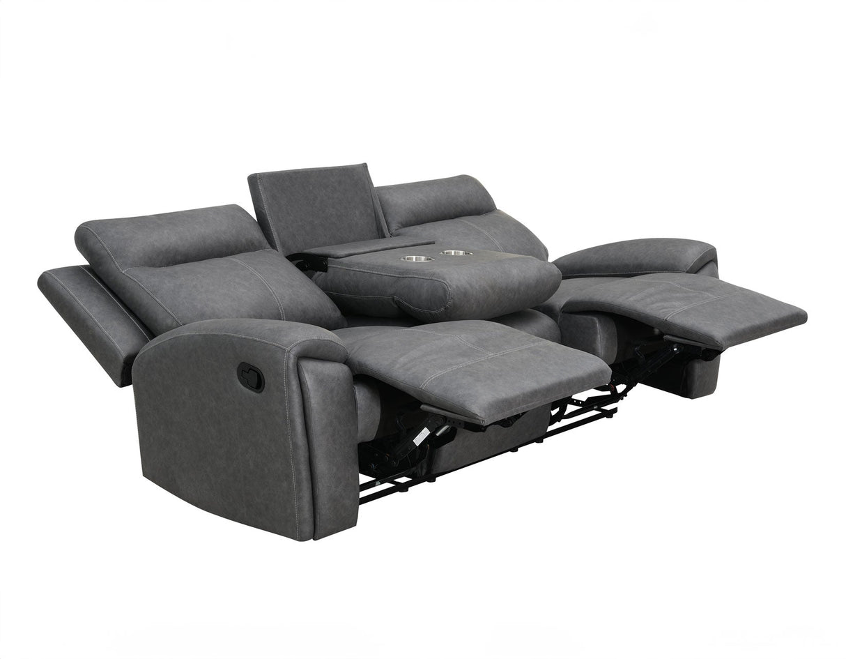 Gaston Gray 3-Piece Manual Reclining Set by Steve Silver at Eve Furniture