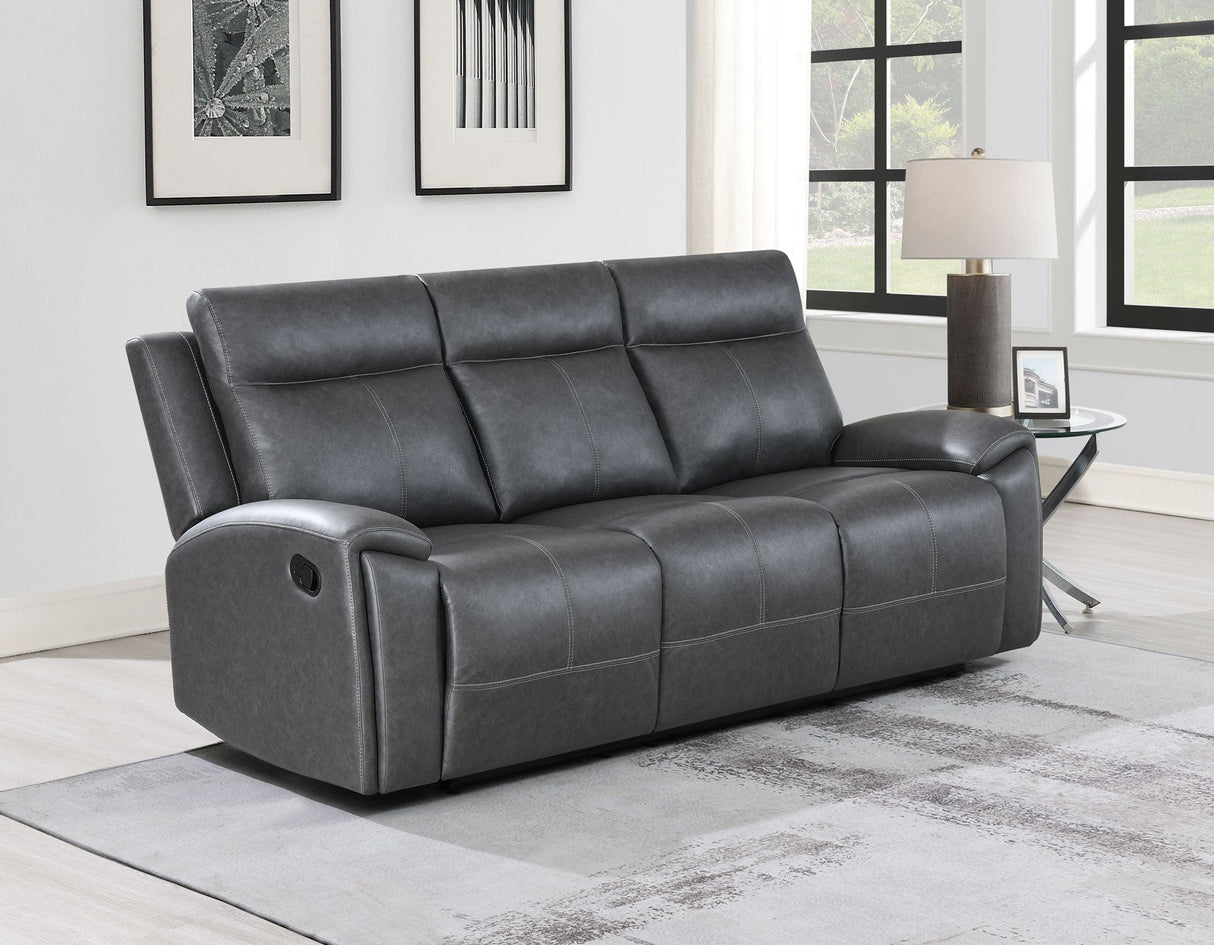 Gaston Gray 3-Piece Manual Reclining Set by Steve Silver at Eve Furniture