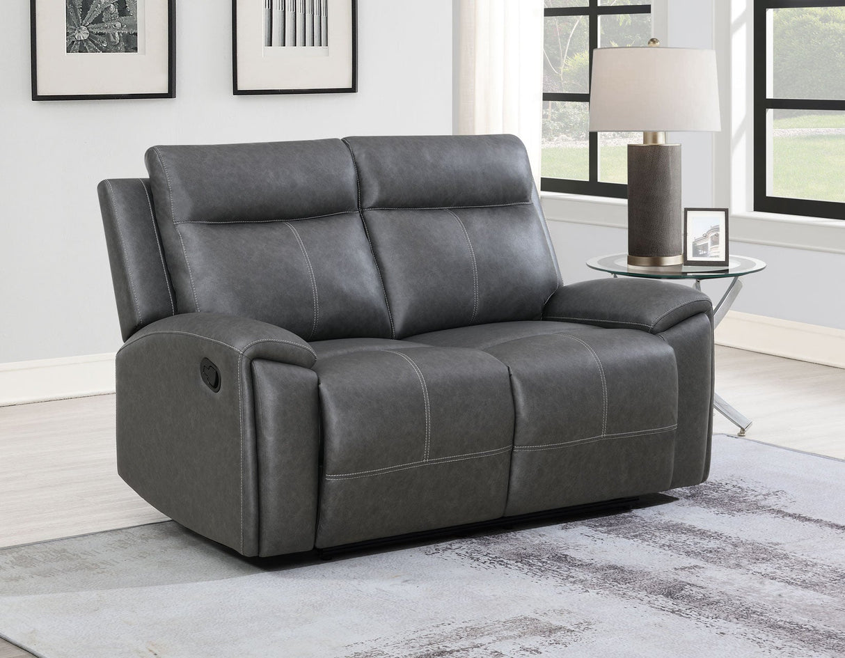 Gaston Gray 3-Piece Manual Reclining Set by Steve Silver at Eve Furniture