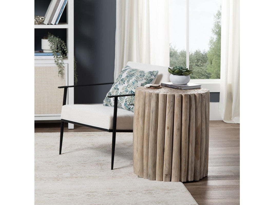 Gathering Tan/White Accent Table by Crestview at Eve Furniture