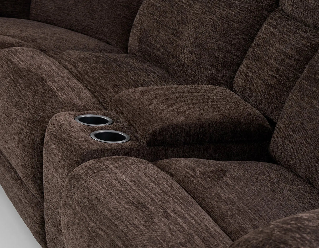Gatlin Dual-Power Brown Fabric 6-Piece Modular Reclining Sectional by Steve Silver at Eve Furniture