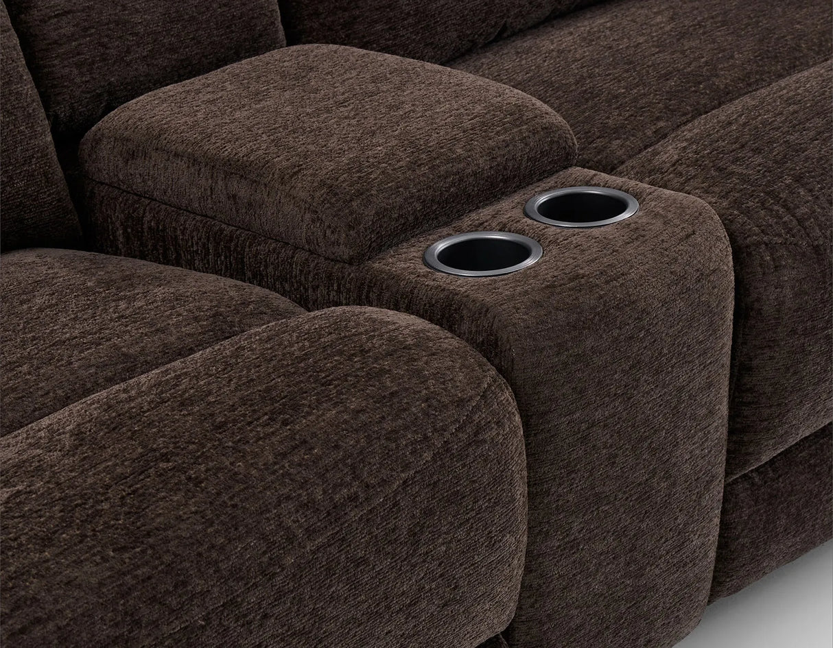 Gatlin Brown Fabric Dual-Power 3-Piece Reclining Loveseat by Steve Silver at Eve Furniture