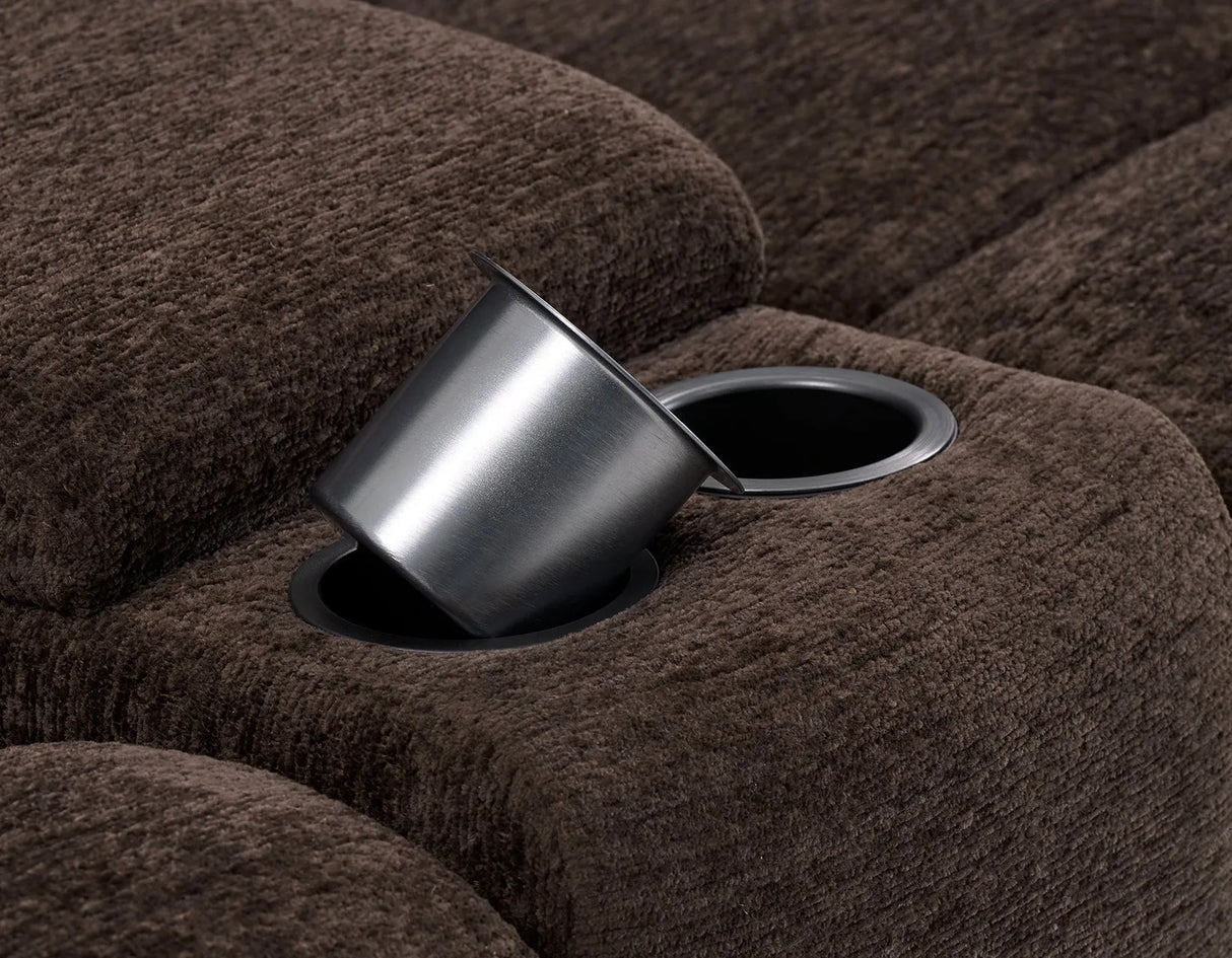 Gatlin Brown Fabric Dual-Power 3-Piece Reclining Loveseat by Steve Silver at Eve Furniture