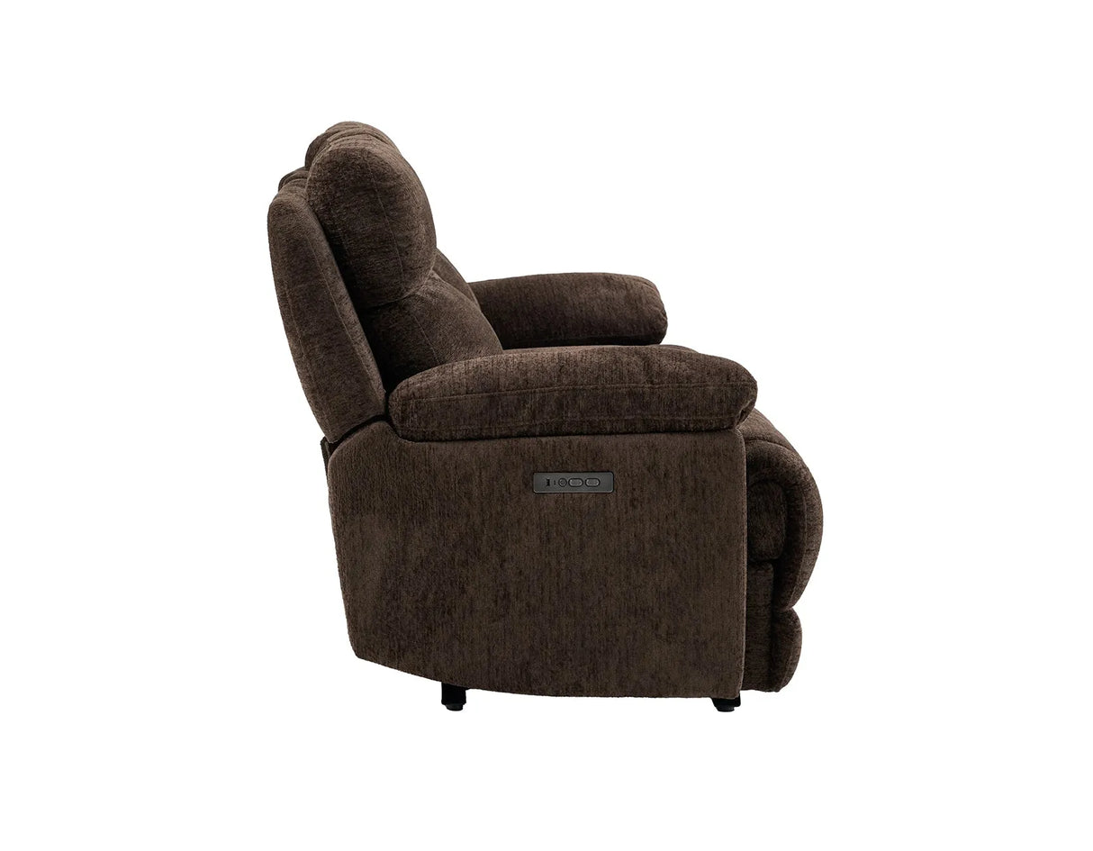 Gatlin Brown Fabric Dual-Power 3-Piece Reclining Loveseat by Steve Silver at Eve Furniture