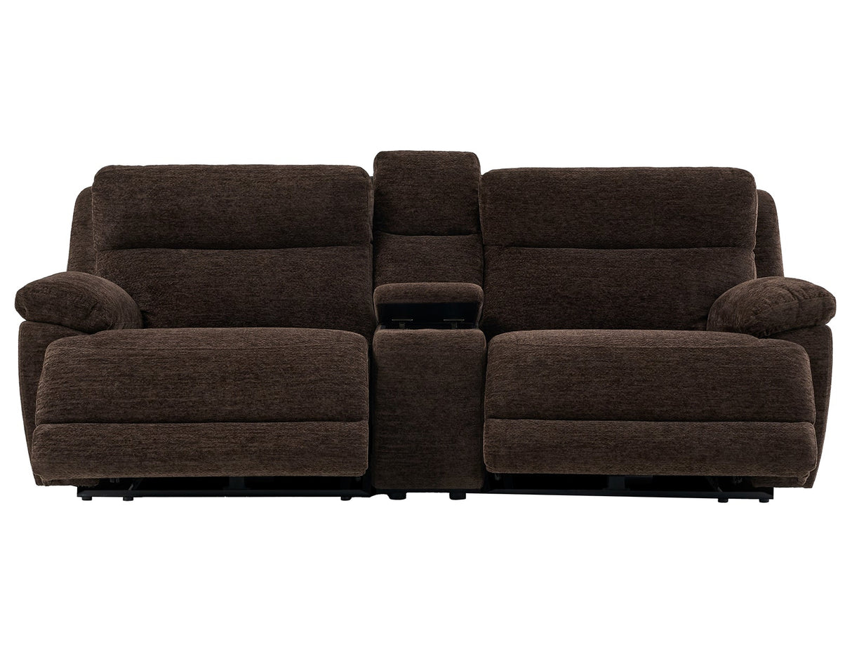 Gatlin Brown Fabric Dual-Power 3-Piece Reclining Loveseat by Steve Silver at Eve Furniture