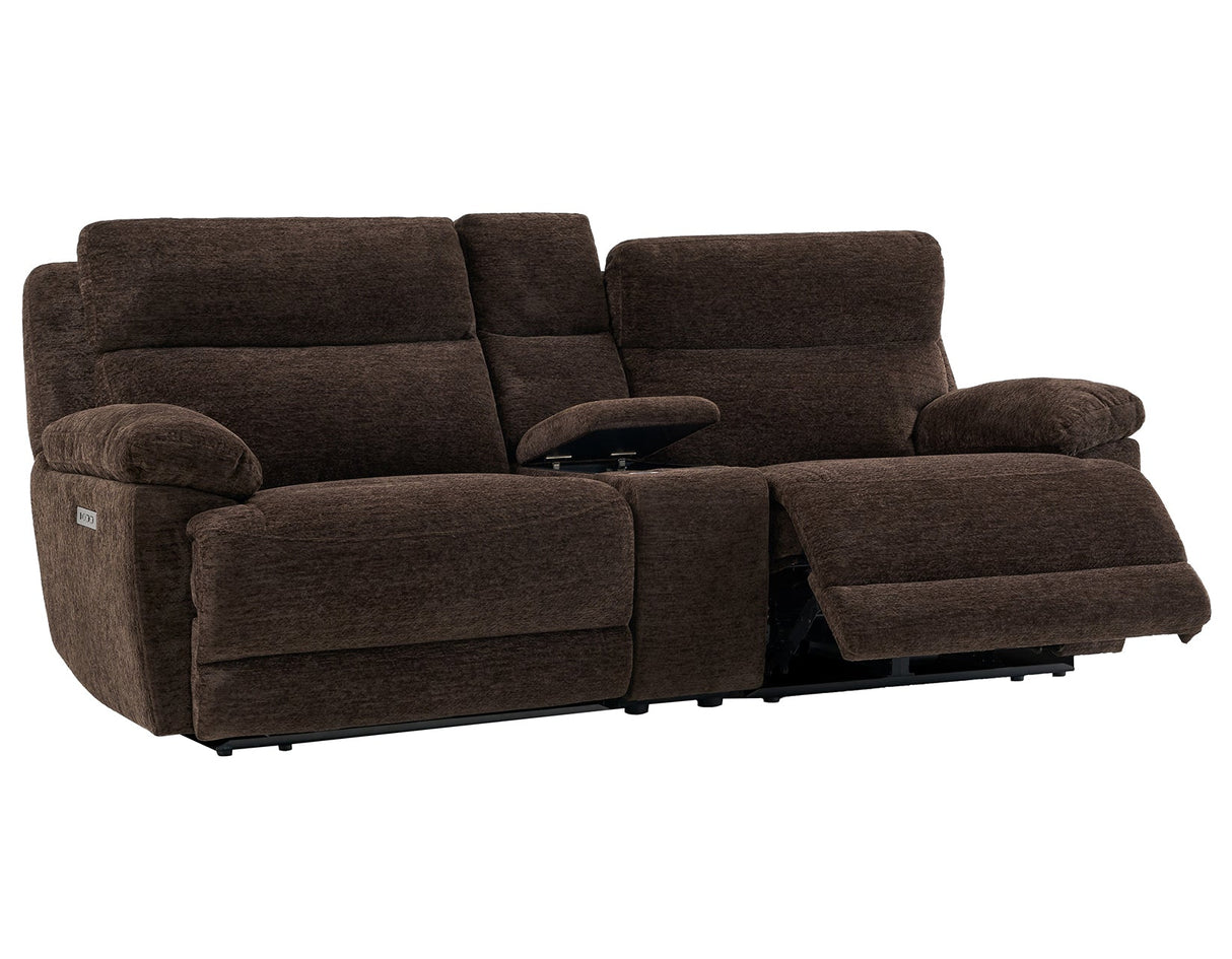 Gatlin Brown Fabric Dual-Power 3-Piece Reclining Loveseat by Steve Silver at Eve Furniture