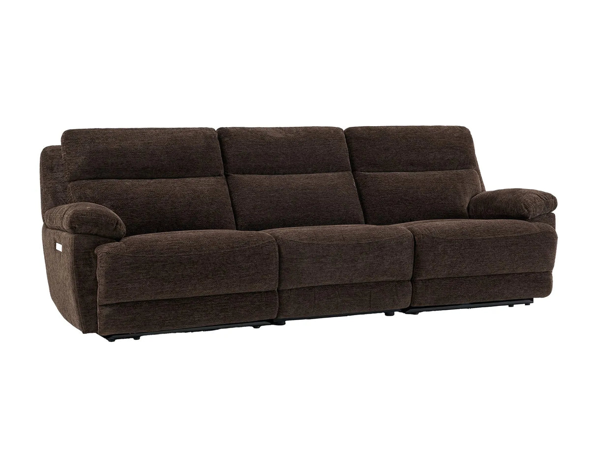 Gatlin Brown Fabric Dual-Power 3-Piece Reclining Sofa by Steve Silver at Eve Furniture