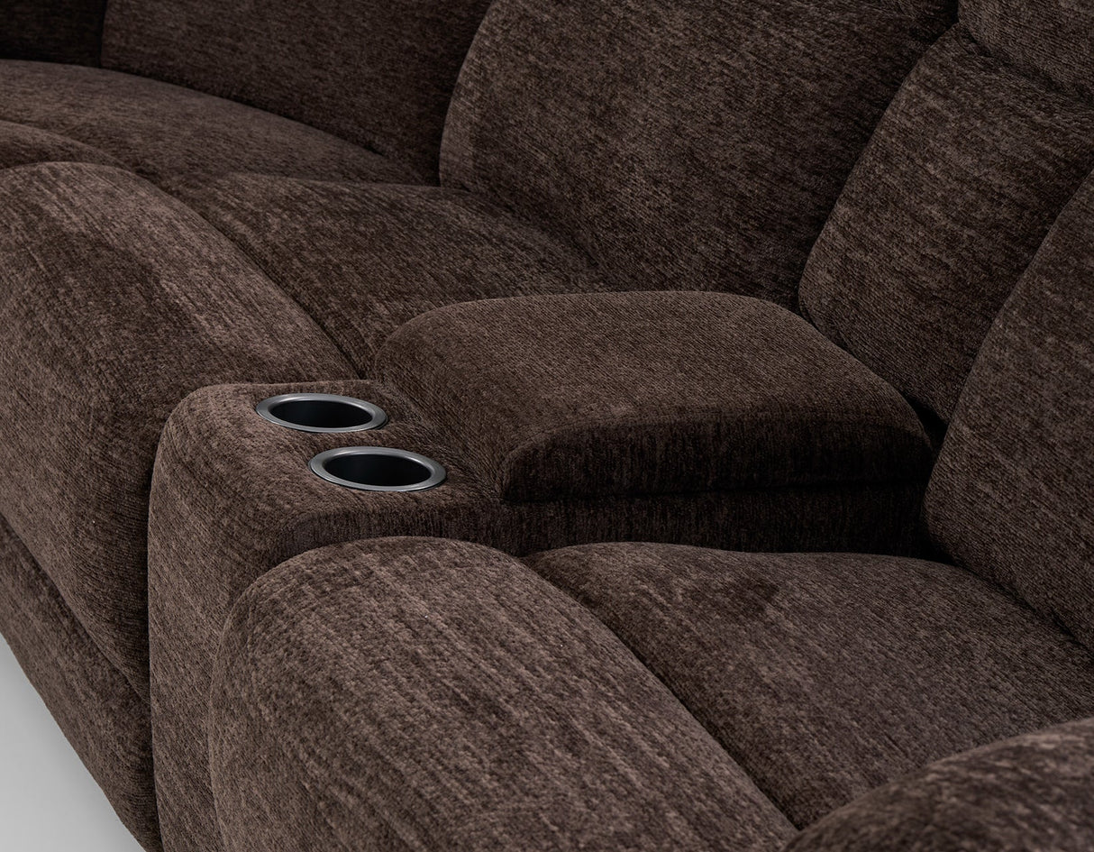 Gatlin Dual-Power Brown Fabric 6-Piece Modular Reclining Sectional by Steve Silver at Eve Furniture