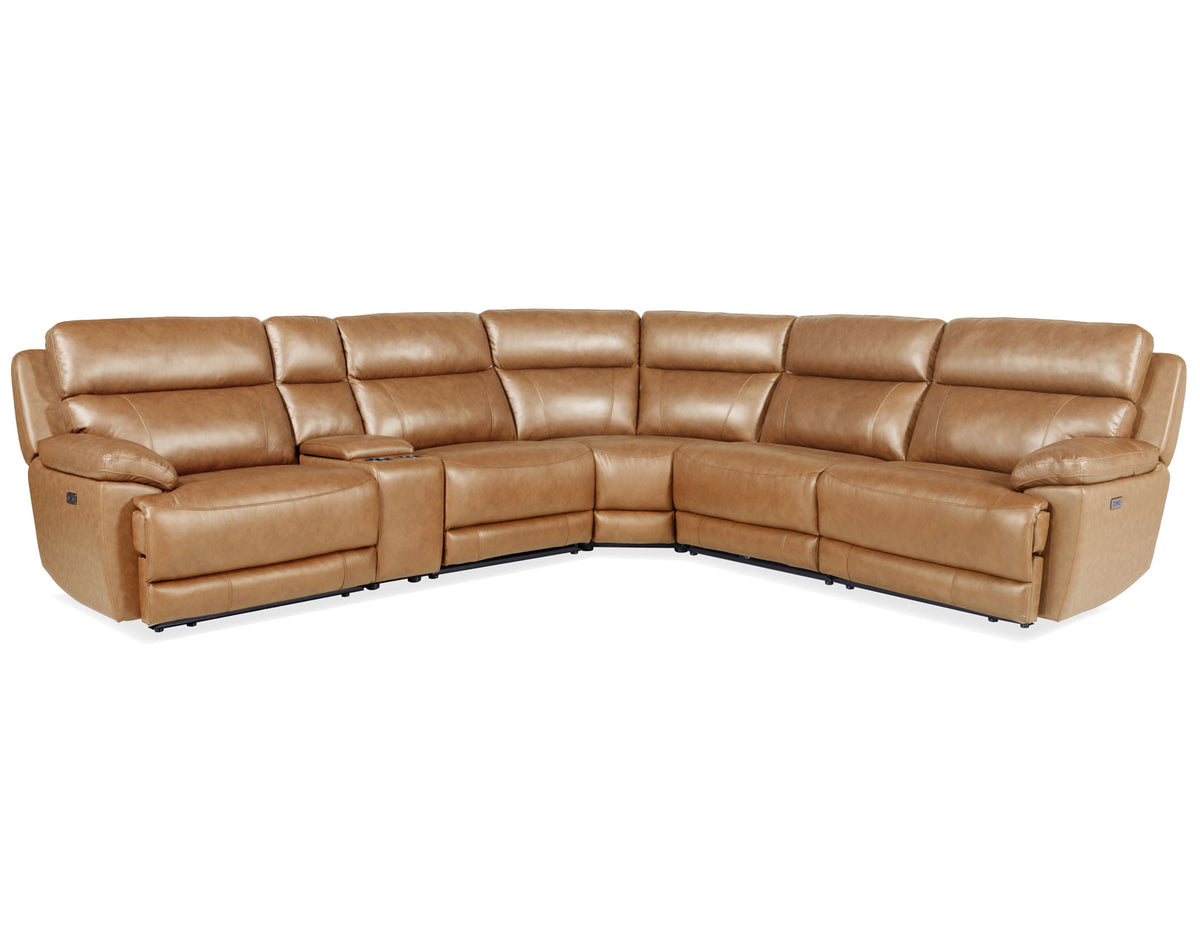 Gatlin Dual-Power Leather 6-Piece Modular Reclining Sectional by Steve Silver at Eve Furniture