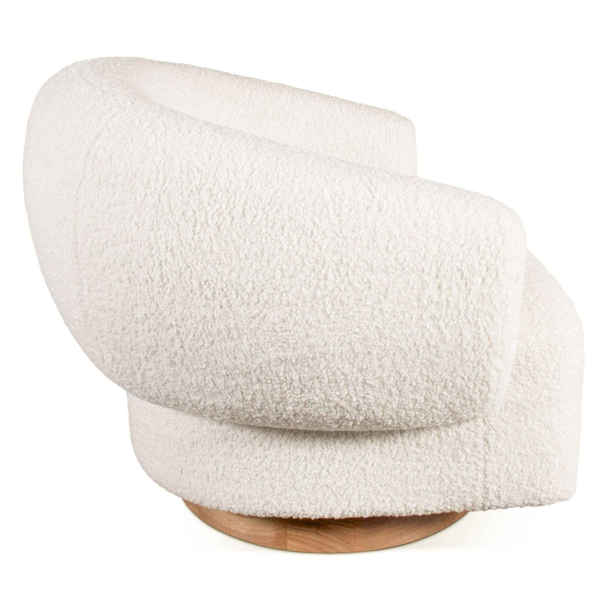 Gatsby Estelle 35" Swivel Accent Chair in Cream Boucle Fabric by Home Trends & Design at Eve Furniture