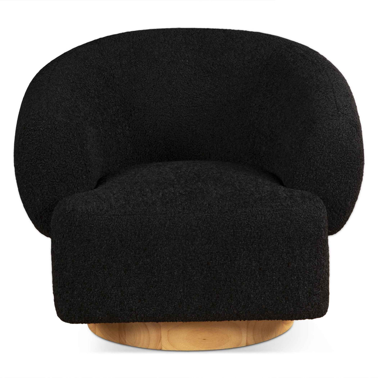 Gatsby Estelle 35" Swivel Accent Chair in Midnight Boucle Fabric by Home Trends & Design at Eve Furniture