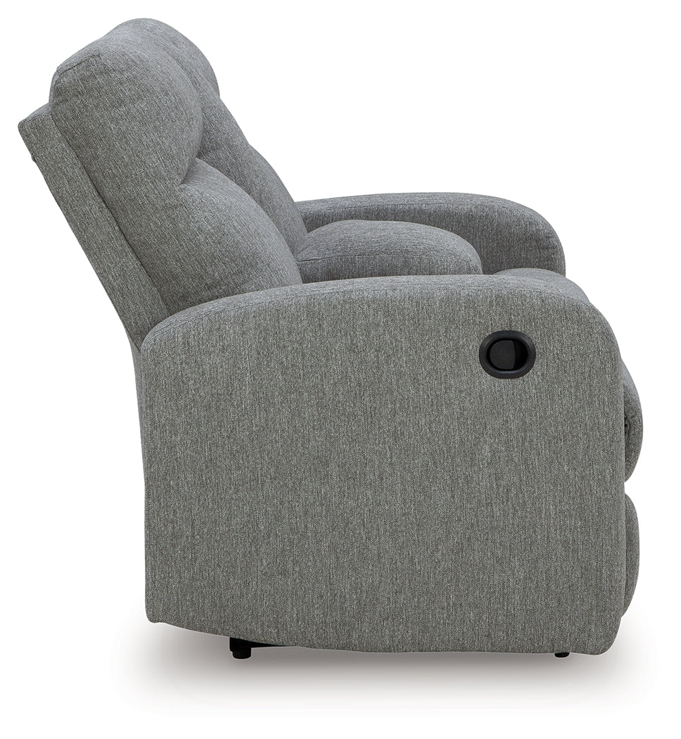 Gauntlet Sterling Manual Reclining Loveseat with Console by Ashley at Eve Furniture