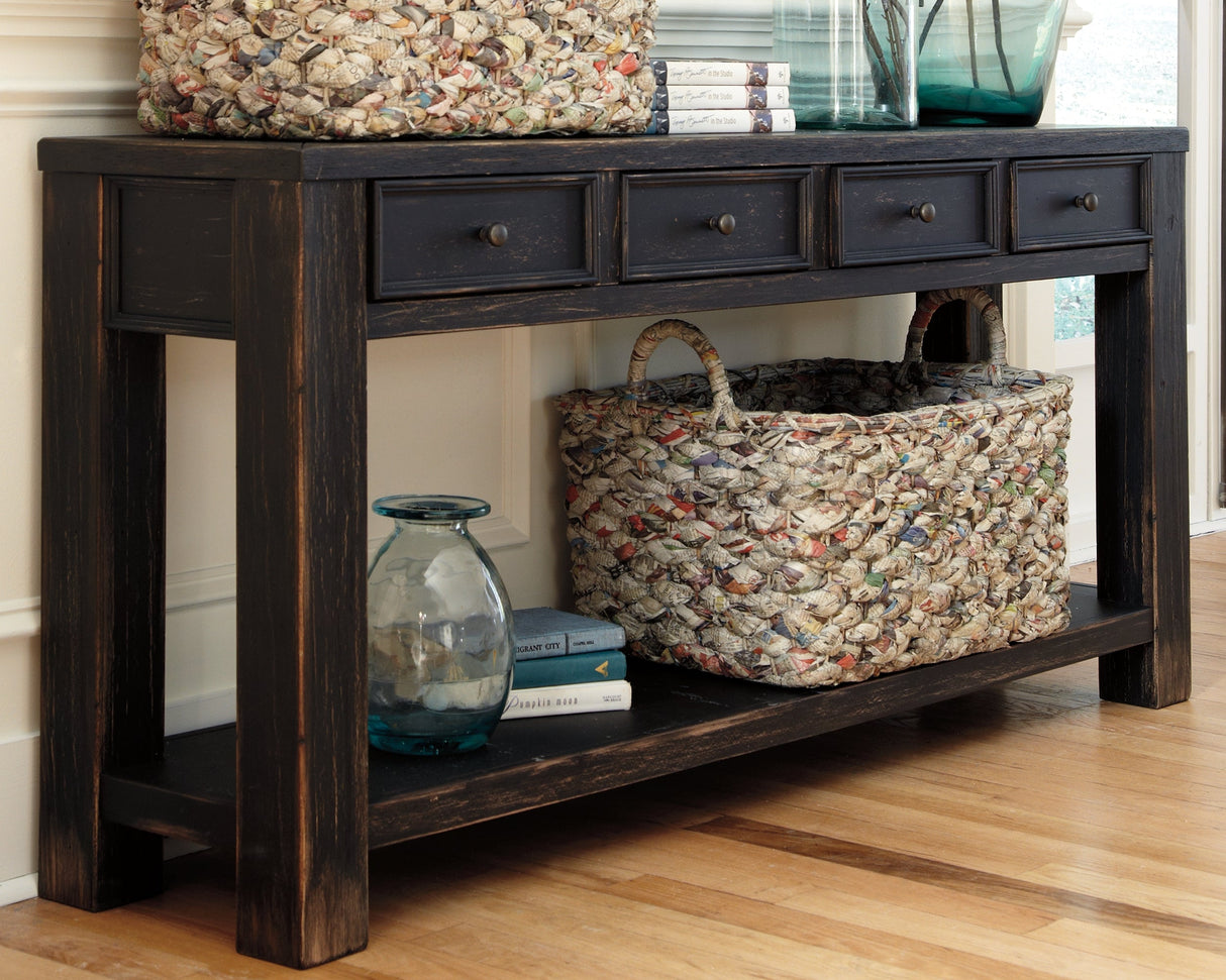 Gavelston Black Sofa/Console Table by Ashley at Eve Furniture
