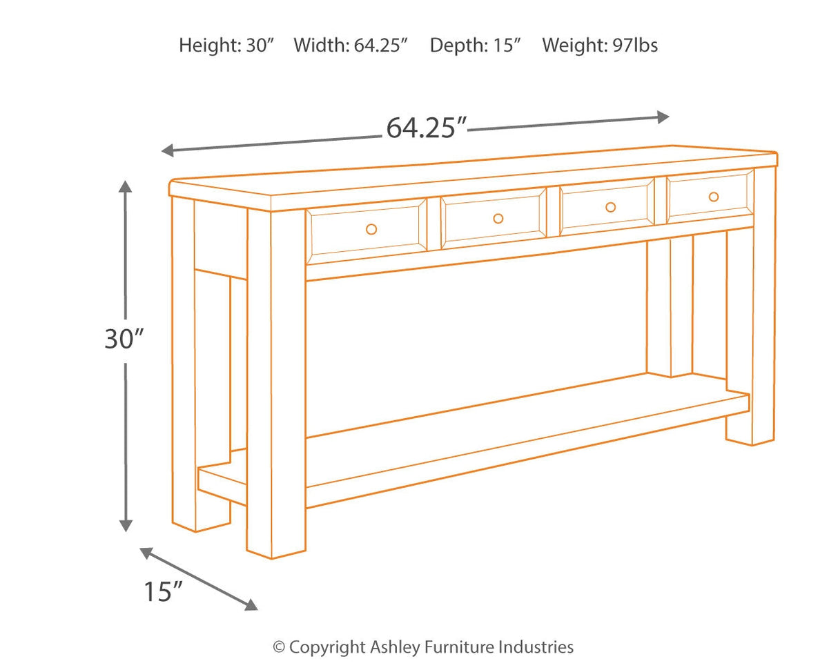 Gavelston Black Sofa/Console Table by Ashley at Eve Furniture