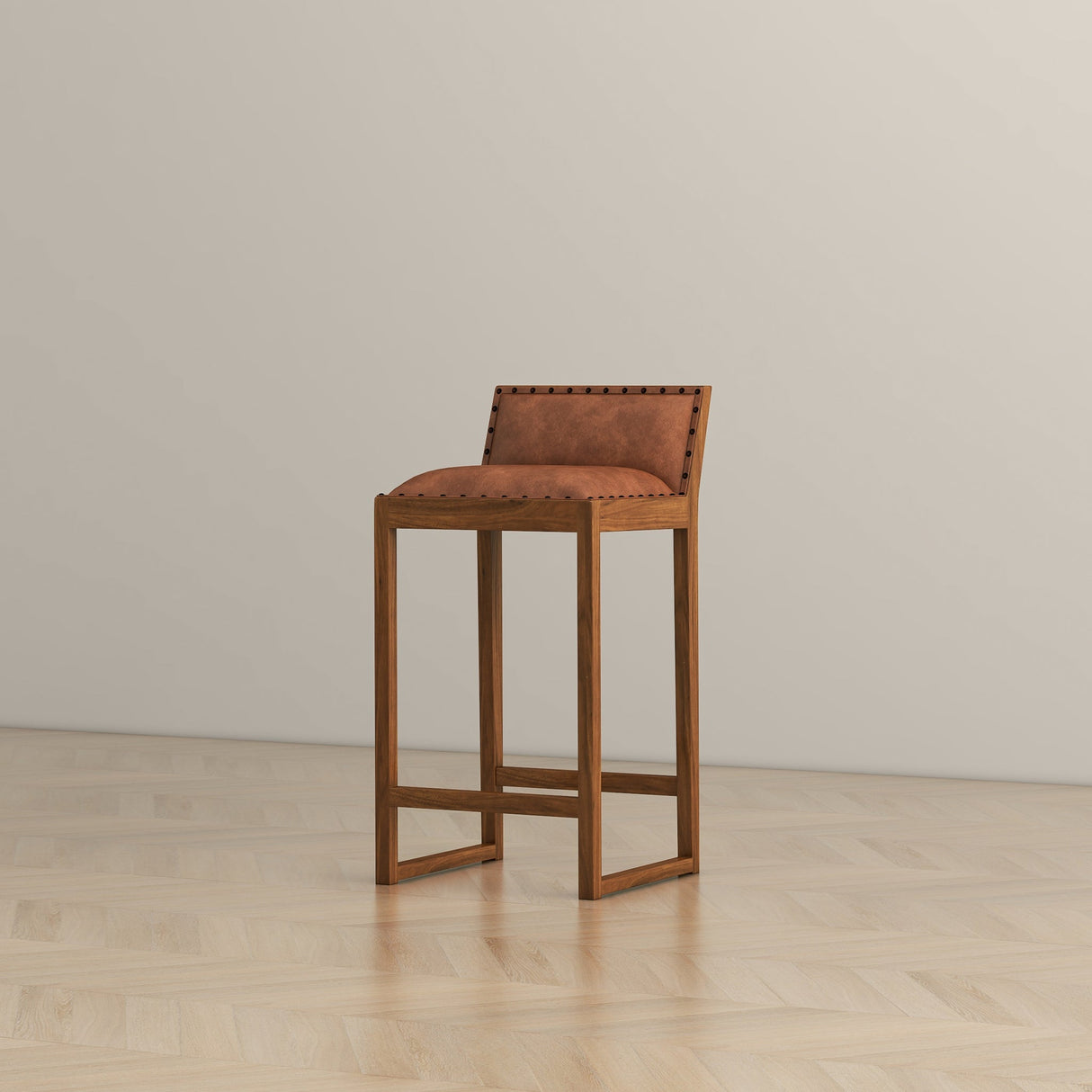 Gavin 25'' Solid Wood Genuine Leather Counter Stool by Ashcroft Furniture at Eve Furniture