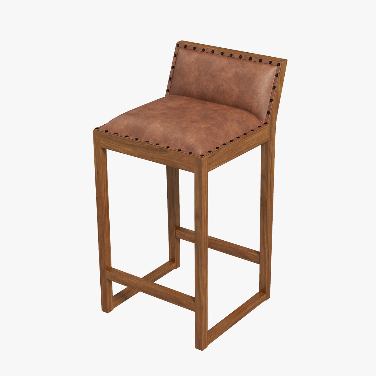 Gavin 25'' Solid Wood Genuine Leather Counter Stool by Ashcroft Furniture at Eve Furniture