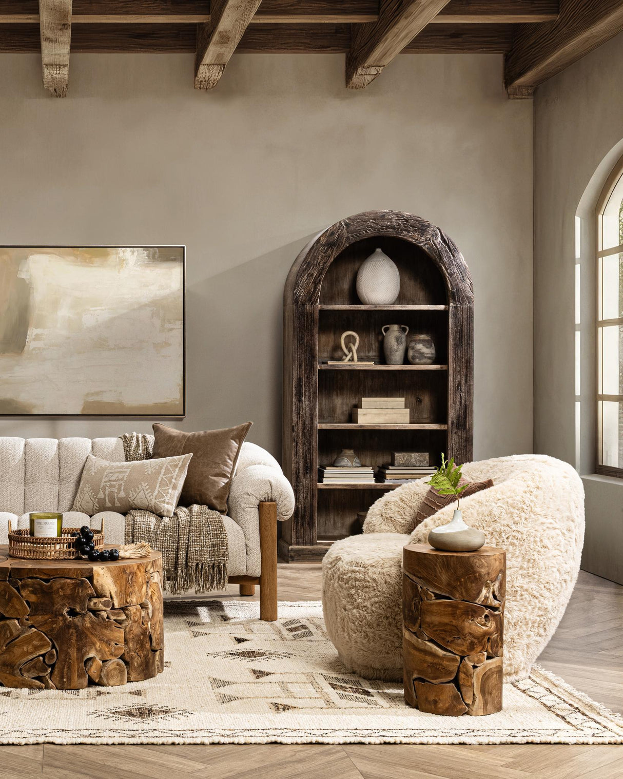 Gazi Ivory/Brown Multi Rug by Classic Home at Eve Furniture
