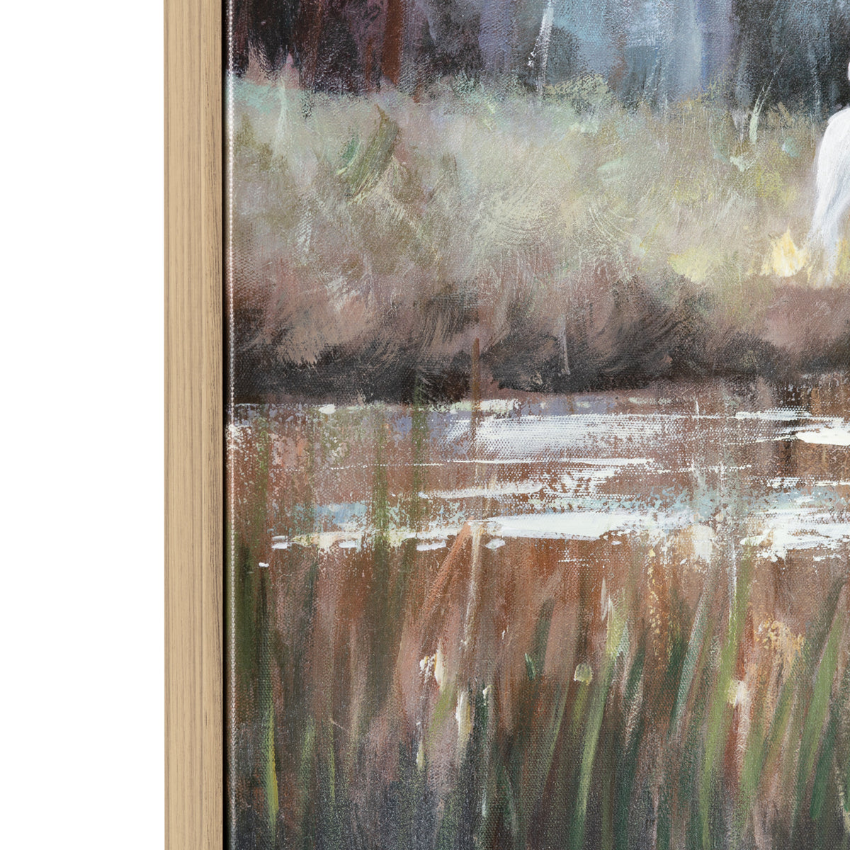 Gazing Egret 2 Green/Brown Canvas by Crestview at Eve Furniture