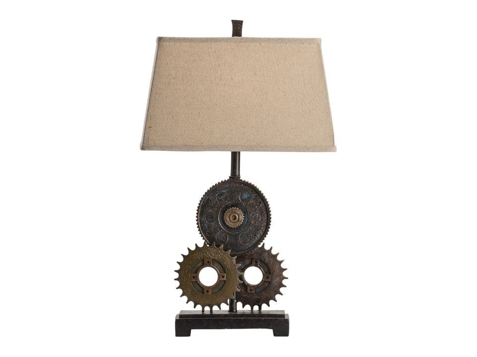 Gears Brown Table Lamp by Crestview at Eve Furniture
