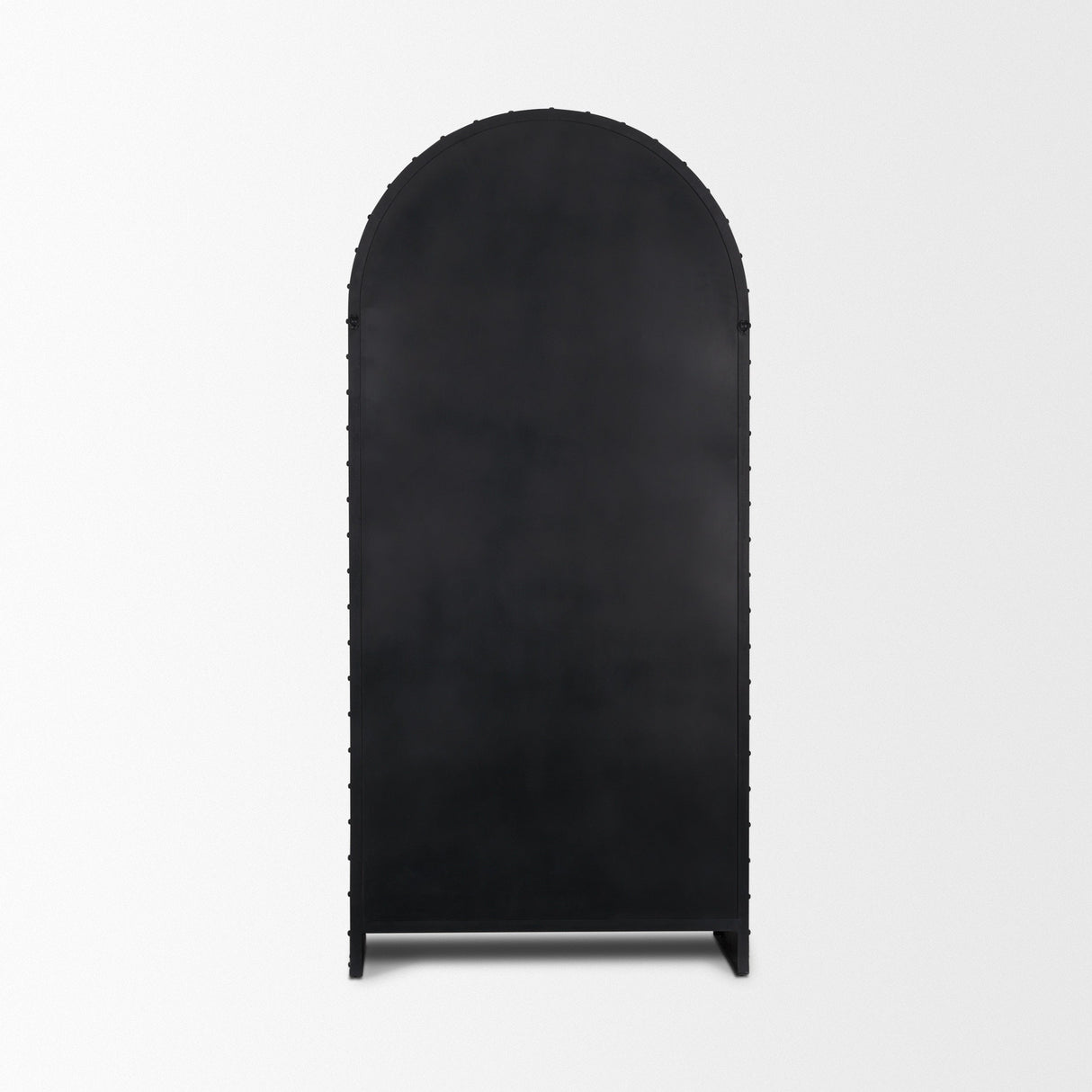 Gehry Dark Brown Metal Brown Wood and Glass Door Display Cabinet by Mercana at Eve Furniture