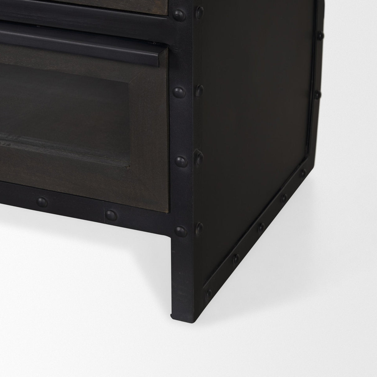 Gehry I Black Metal Frame w/Wood Accent 4 Cabinet Door Two Drawer Sideboard by Mercana at Eve Furniture