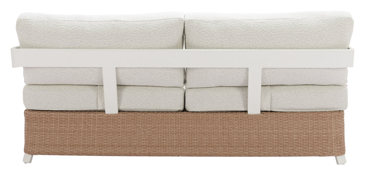 Gelo White & Brown Outdoor Sofa by Zuomod at Eve Furniture