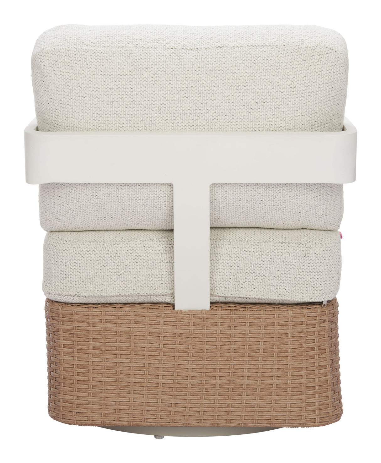 Gelo White & Brown Outdoor Swivel Chair by Zuomod at Eve Furniture