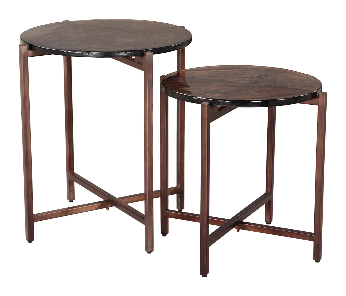Gema Bronze Coffee Table Set (2-Piece) by Zuomod at Eve Furniture