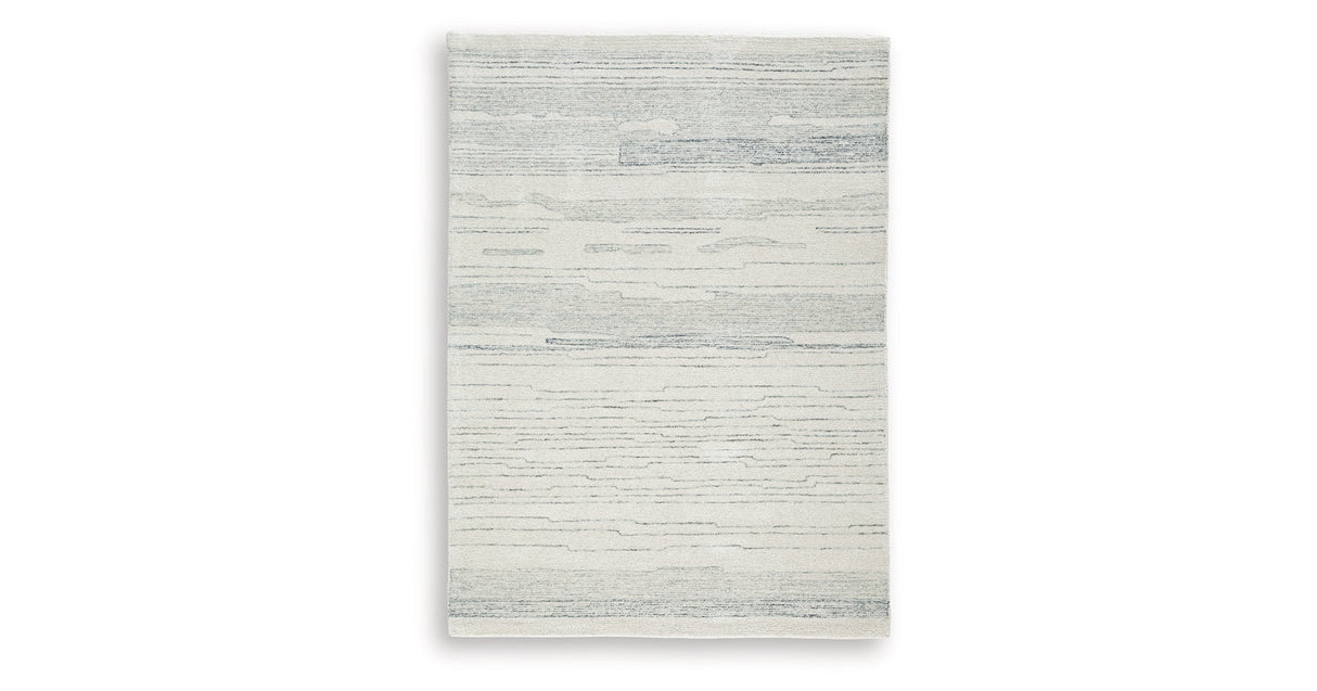 Genemost Ivory/Blue Medium Rug by Ashley at Eve Furniture